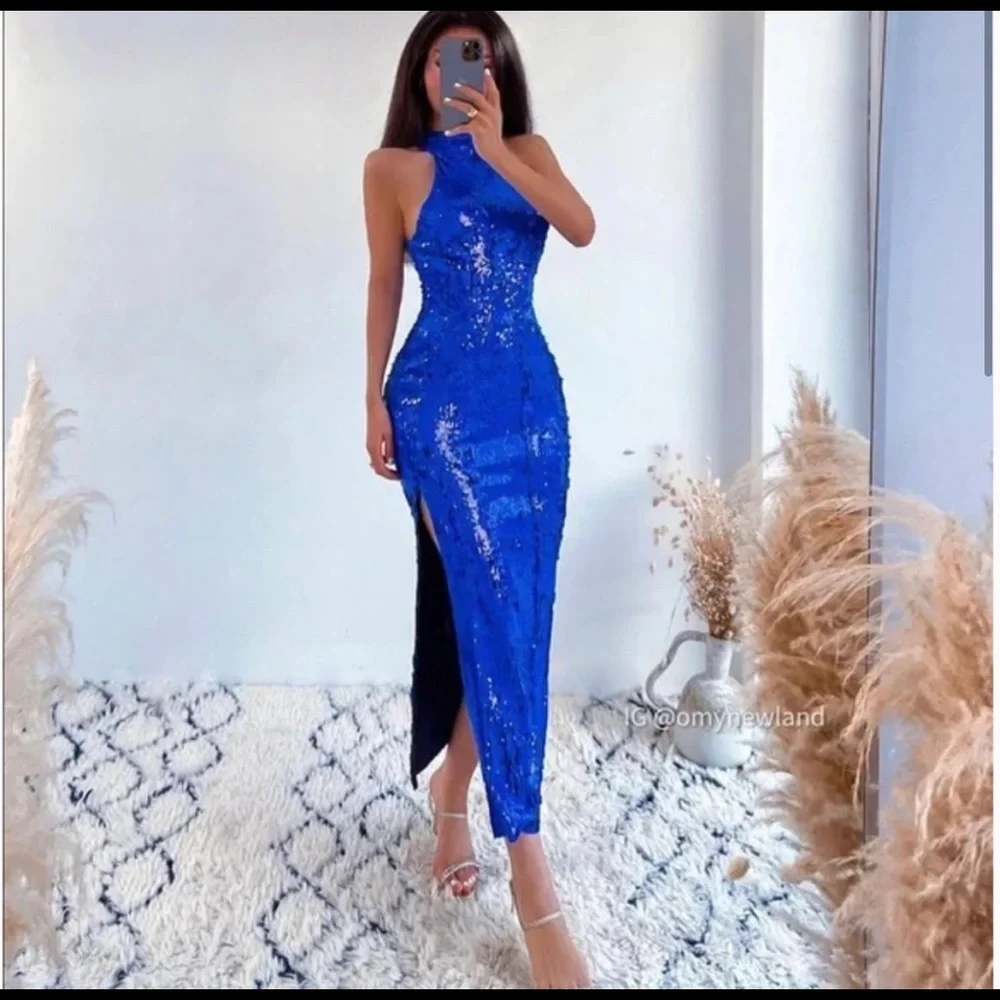 ZARA BLUE SEQUIN DRESS - Picture 3 of 17